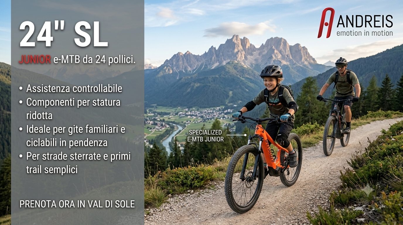 Immagine: 24" SL. Alt consigliato: E-bike junior 24 pollici per ragazzi su salite, sterrati e gite familiari.