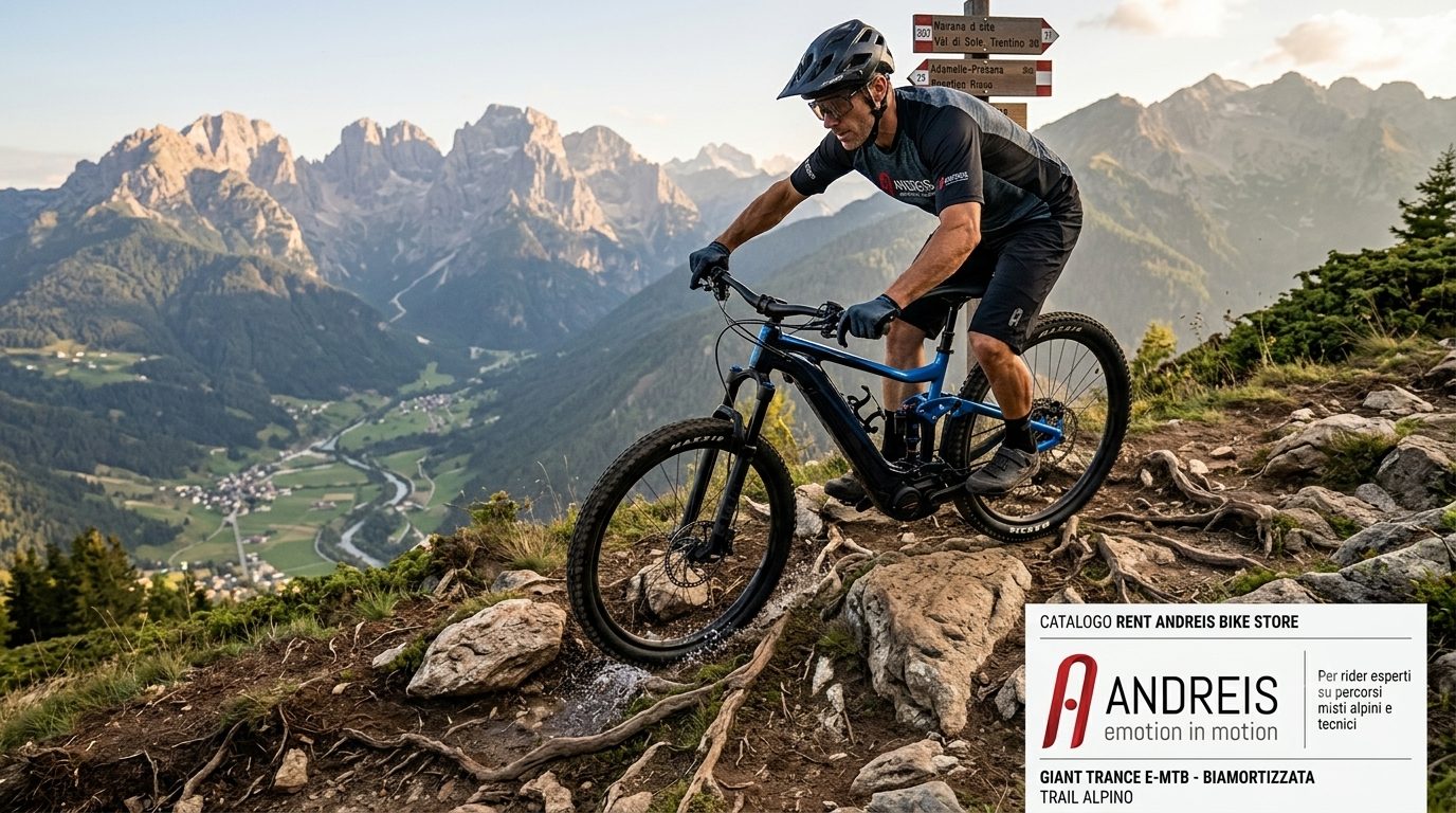 Immagine: GIANT TRANCE. Alt consigliato: E-MTB Giant Trance per trail e sterrati tecnici in Val di Sole.