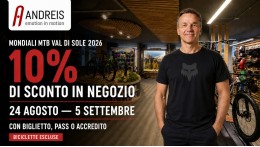 Mondiali MTB Val di Sole 2026: 10% di sconto da Andreis Bike Store